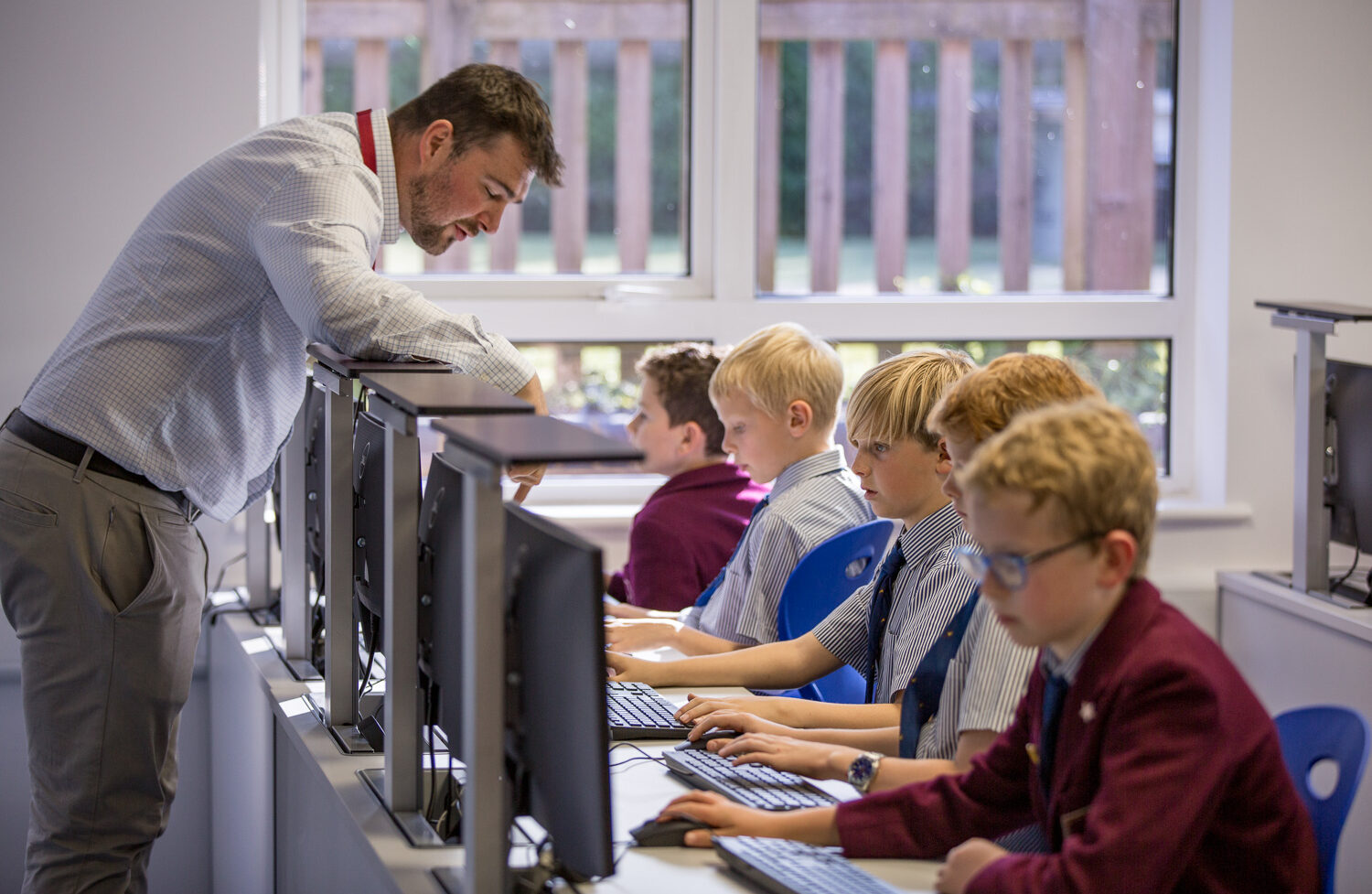 Boys in Maths lesson